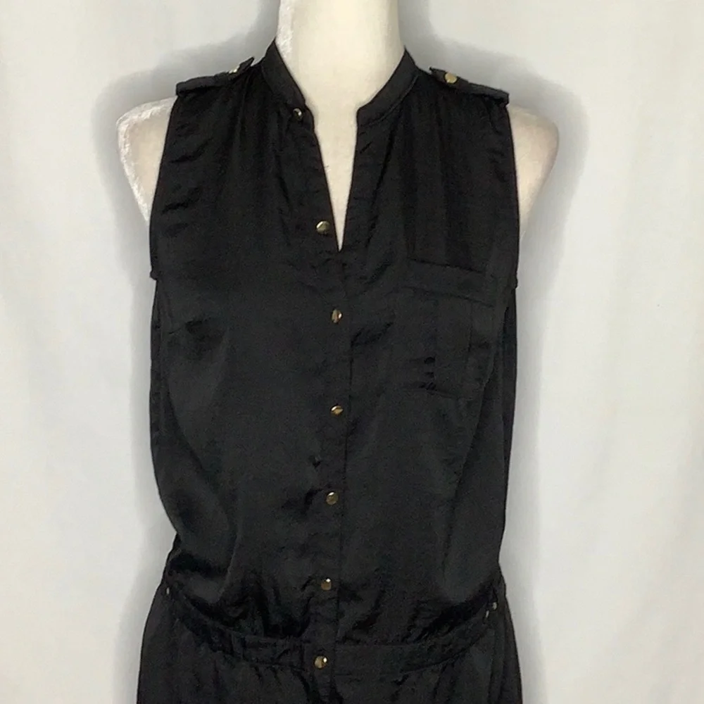 H&M Sleeveless Black Satin Romper Size 8